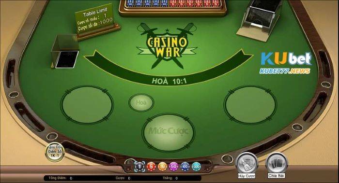 Cách chơi Casino War Kubet bất bại 