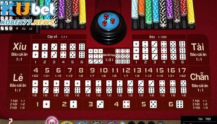 Các cửa cược trong trò Sicbo