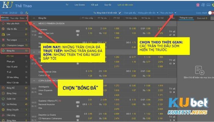 Sảnh cược bóng đá