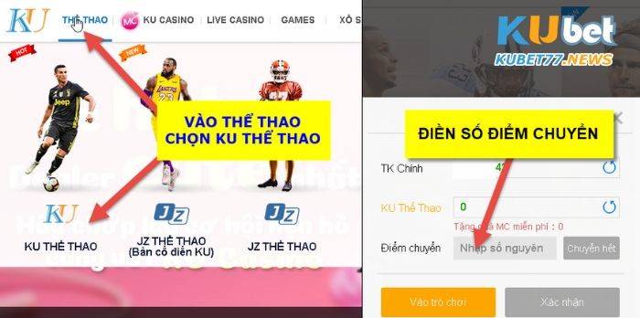 Vào sảnh cược